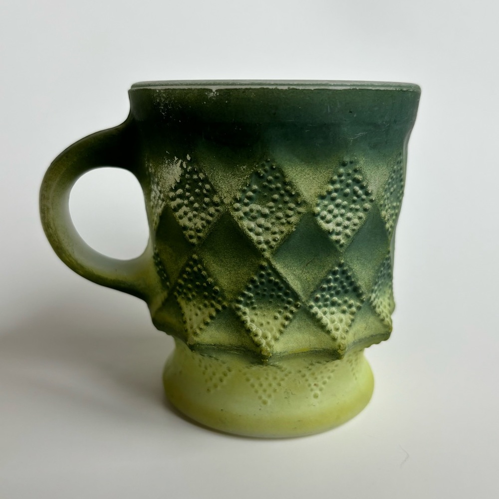 Vintage Anchor Hocking Kimberly Mug in Green